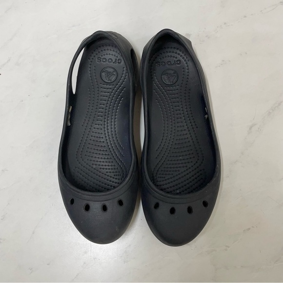CROCS Black Kadee Ballet Slip On Flats Size 10 Neutral Comfort Balletcore - Picture 2 of 7